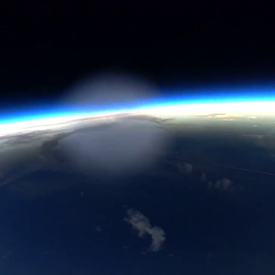 The Earth’s curve and an eclipse shadow seen from high altitude.