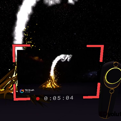 Thumbnail screenshot from Google Tiltbrush, showing the in-game video recorder.